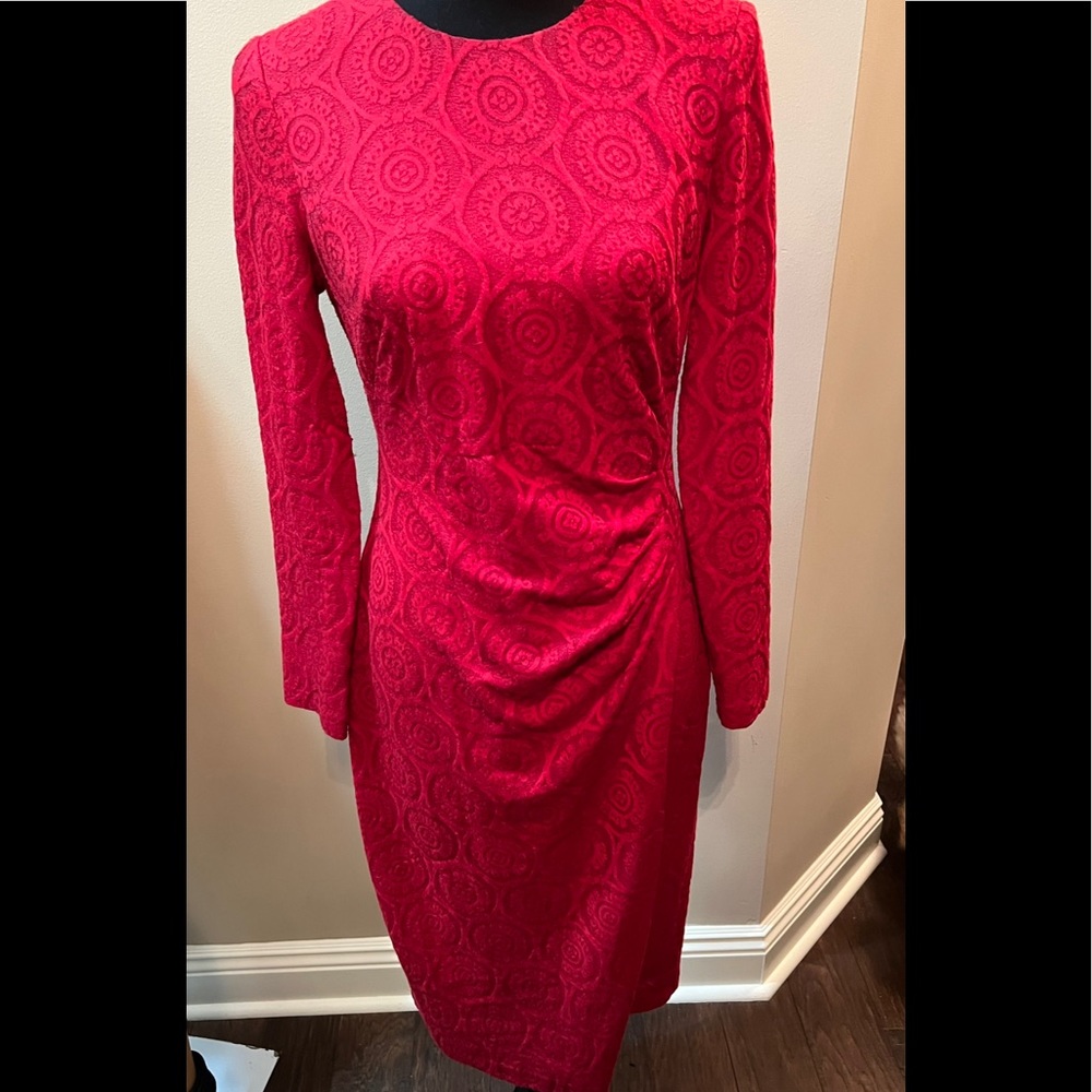 Maggy London Red knee length Dress Sz10